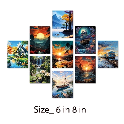 Picture of 9Pcs/Set Flower Home Canvas Wall Painting Picture Living Room or Bedroom