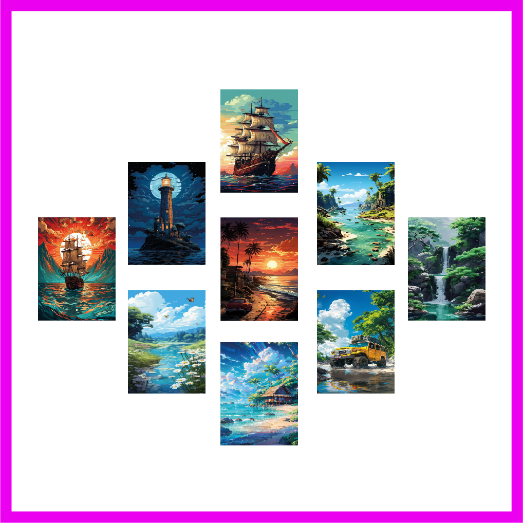 Picture of 9Pcs/Set Home Canvas Wall Painting Picture Living Room or Bedroom
