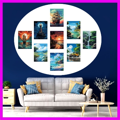 Picture of 9Pcs/Set Home Canvas Wall Painting Picture Living Room or Bedroom