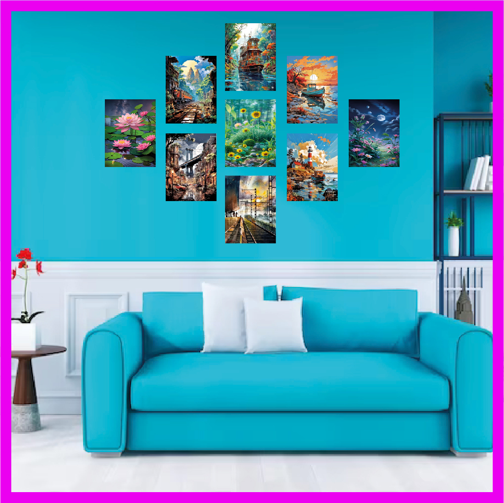 Picture of 9Pcs/Set Home Canvas Wall Painting Picture Living Room or Bedroom