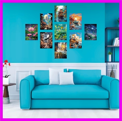Picture of 9Pcs/Set Home Canvas Wall Painting Picture Living Room or Bedroom
