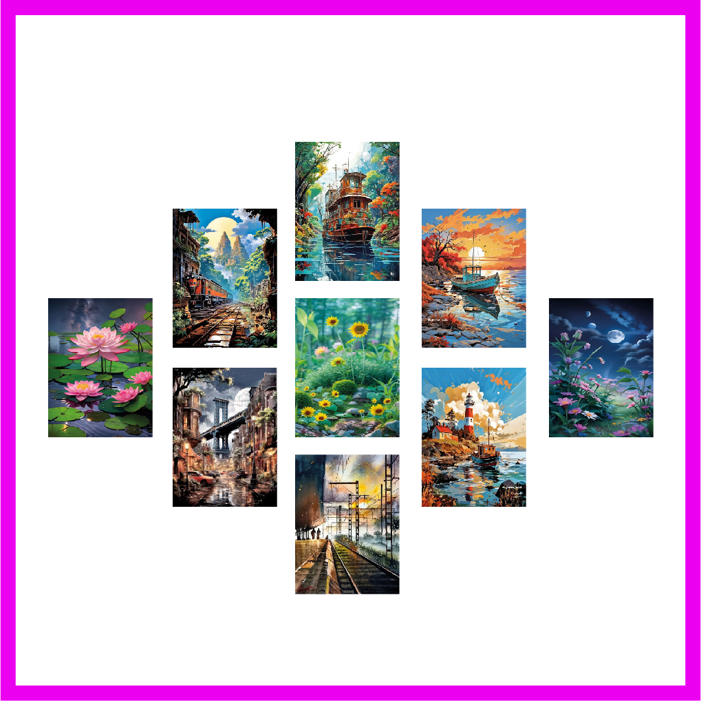 Picture of 9Pcs/Set Home Canvas Wall Painting Picture Living Room or Bedroom