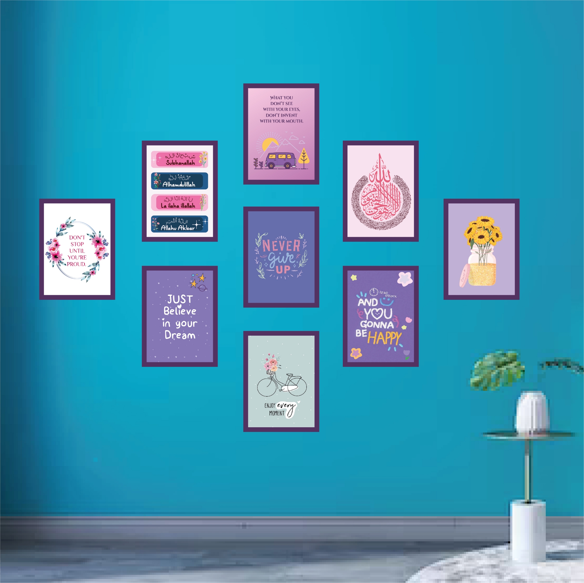 Picture of 9Pcs/Set Home Canvas Wall Painting Picture Living Room or Bedroom