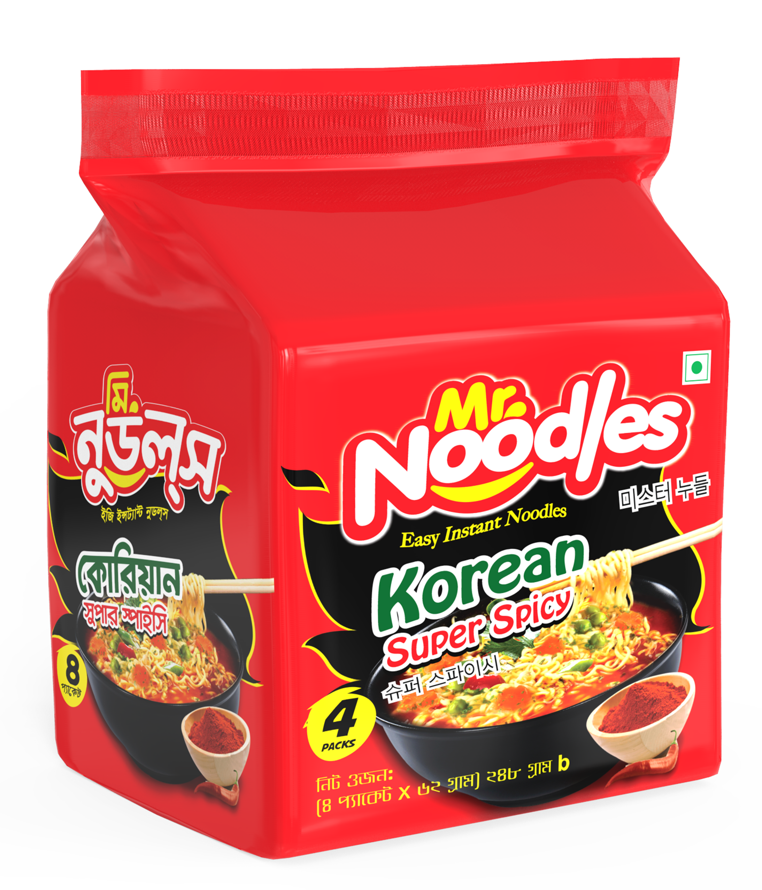 Picture of Mr. Noodles Korean Super Spicy Noodles (62gmX4pcs)