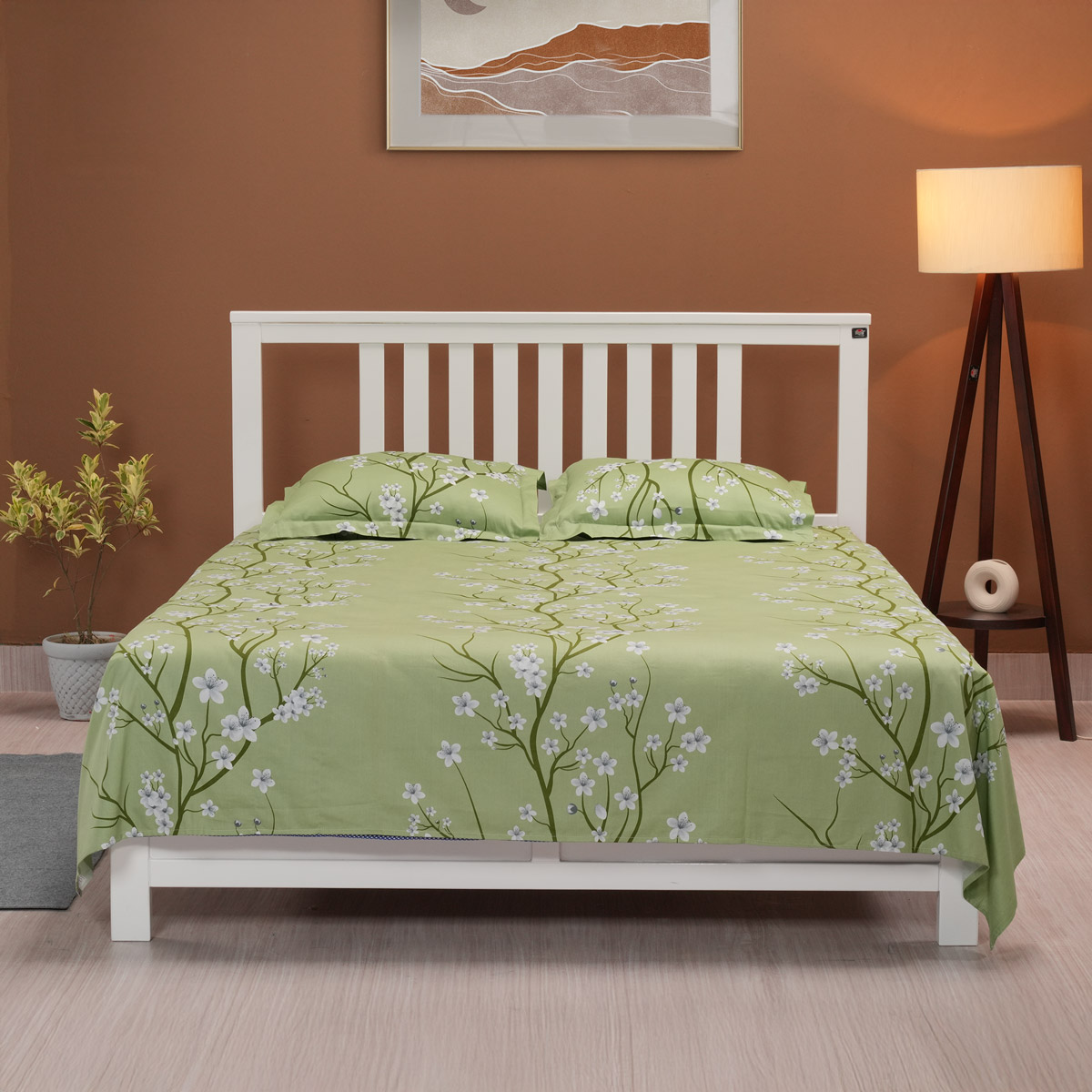 Buy REGAL BED SHEET-316 (SPRING BLOOM-GREEN) Online at Best Price