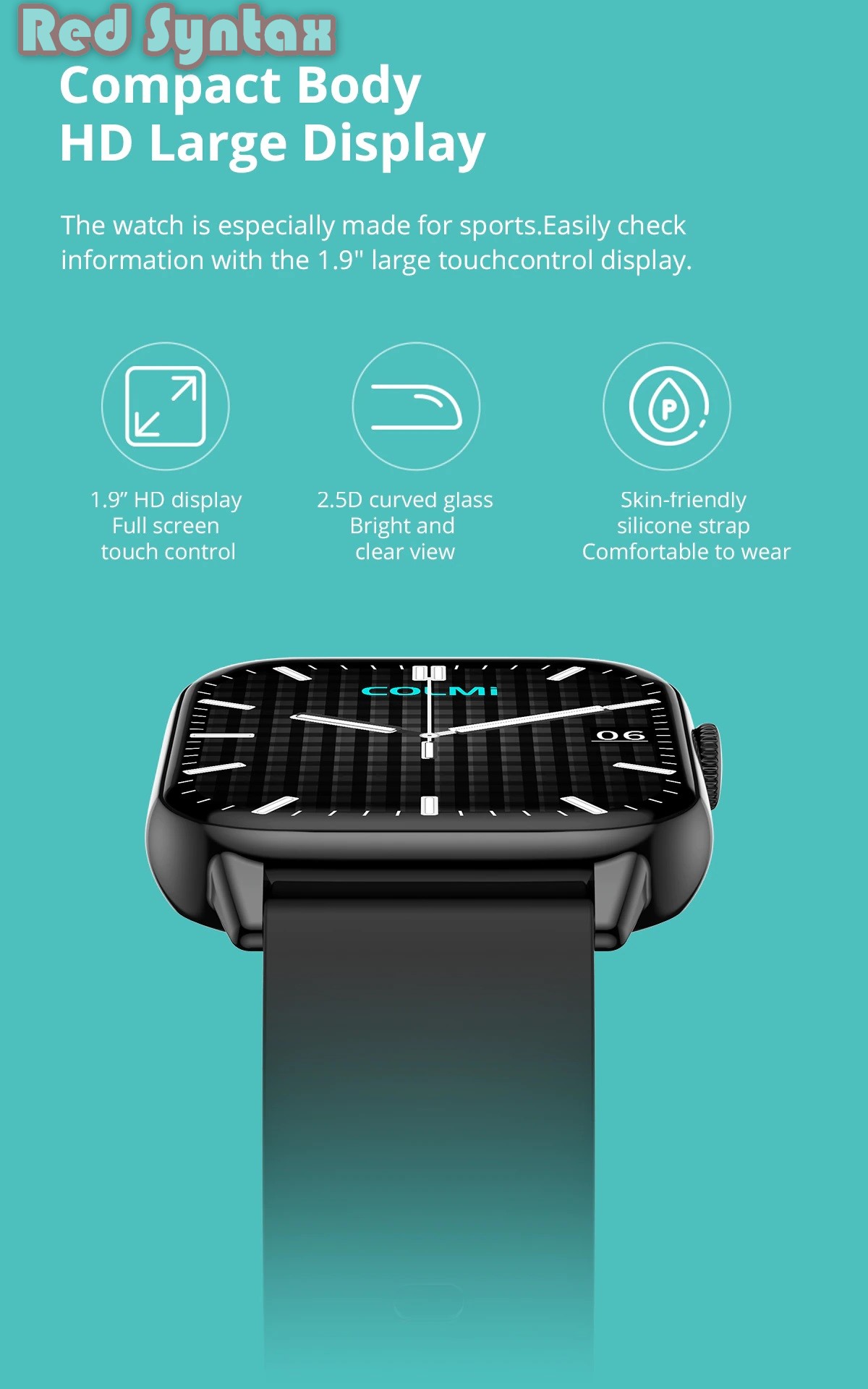 Picture of COLMI Stylish C60 Smartwatch | 1.9 inch Full Screen Bluetooth Calling Heart Rate Sleep Monitor 19 Sport Models Smart Watch| Smartwatch For Man And Women|