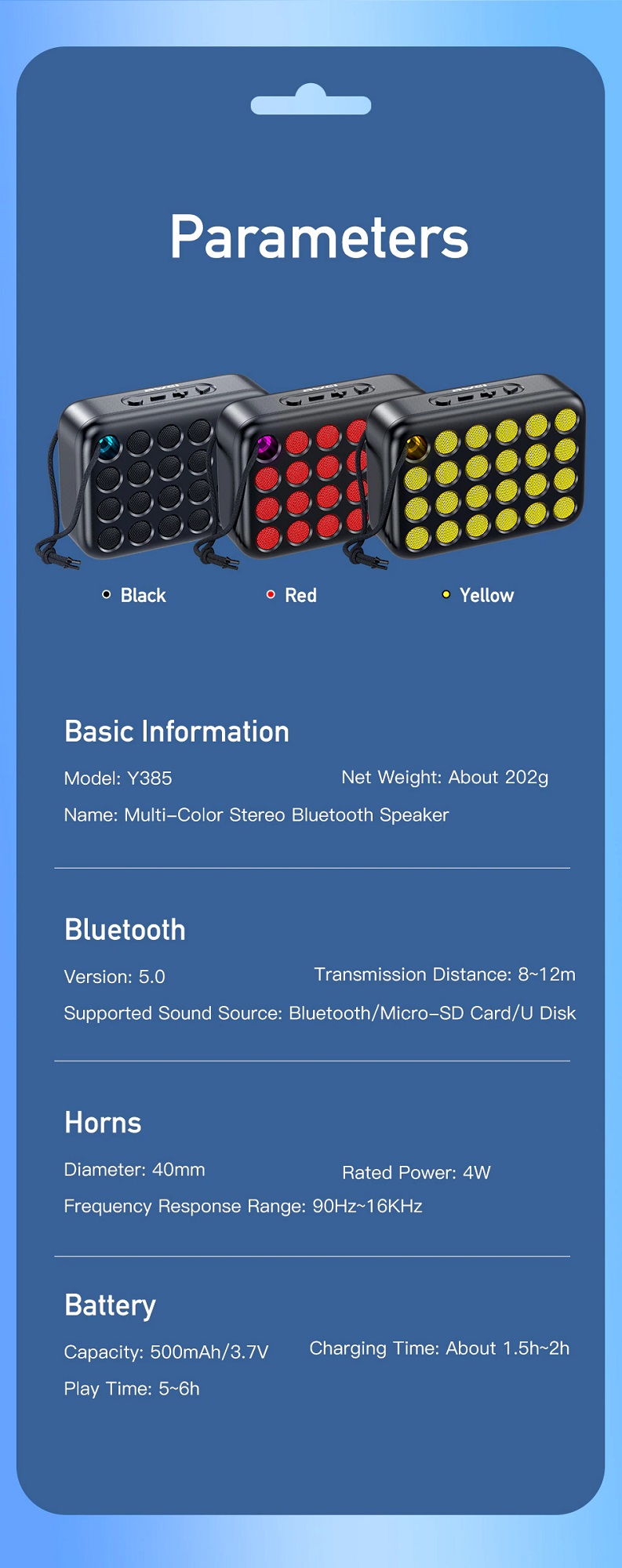 Picture of Awei Y385 Wireless Outdoor Bluetooth Speaker Mini Portable Speaker with USB Hifi Music Sound box Audio Subwoofer Sport Speakers