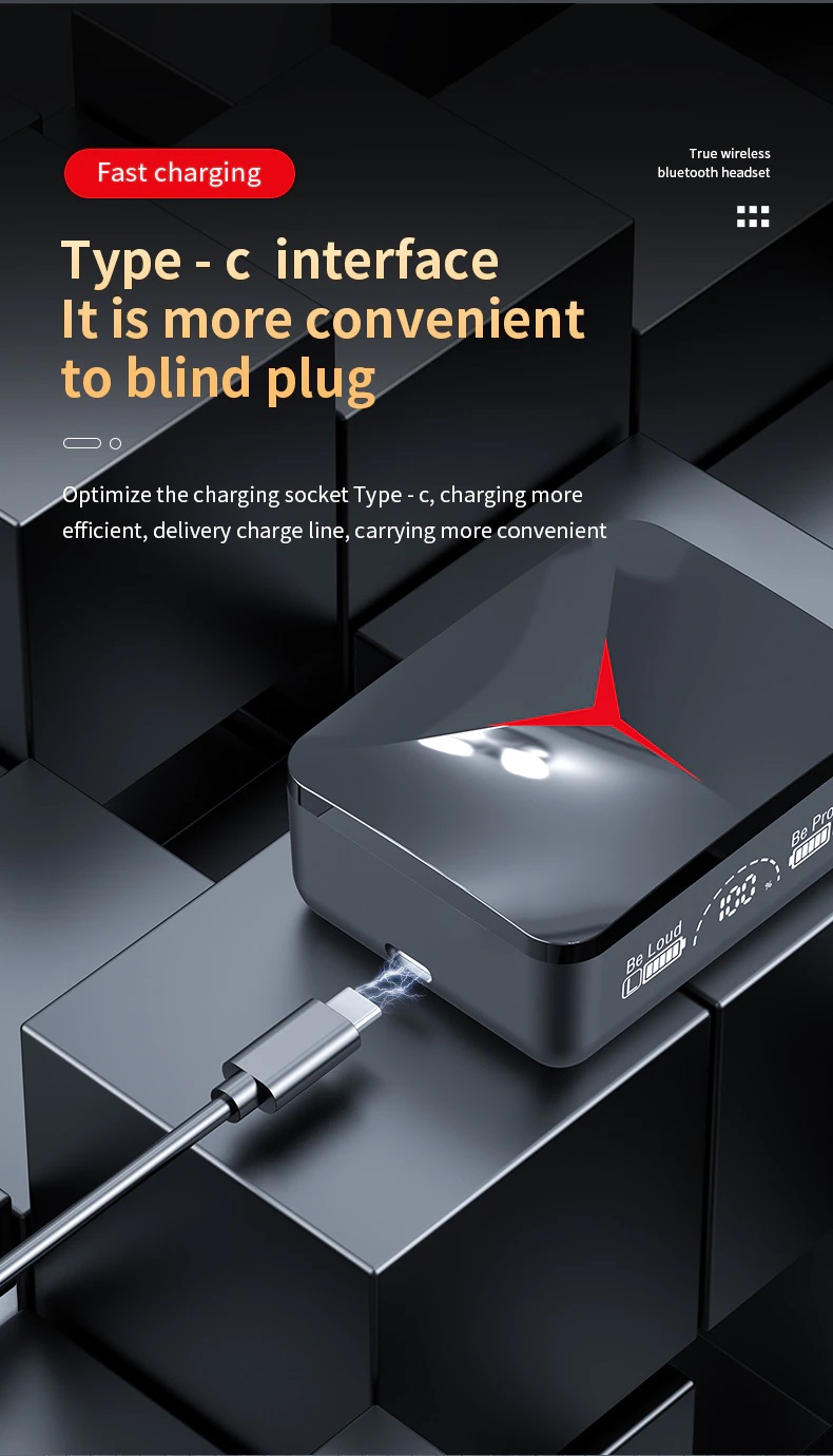 Picture of TWS M90 Wireless Headphones Gaming Earphone Bluetooth 5.2 Sport Earbuds Music Headsets