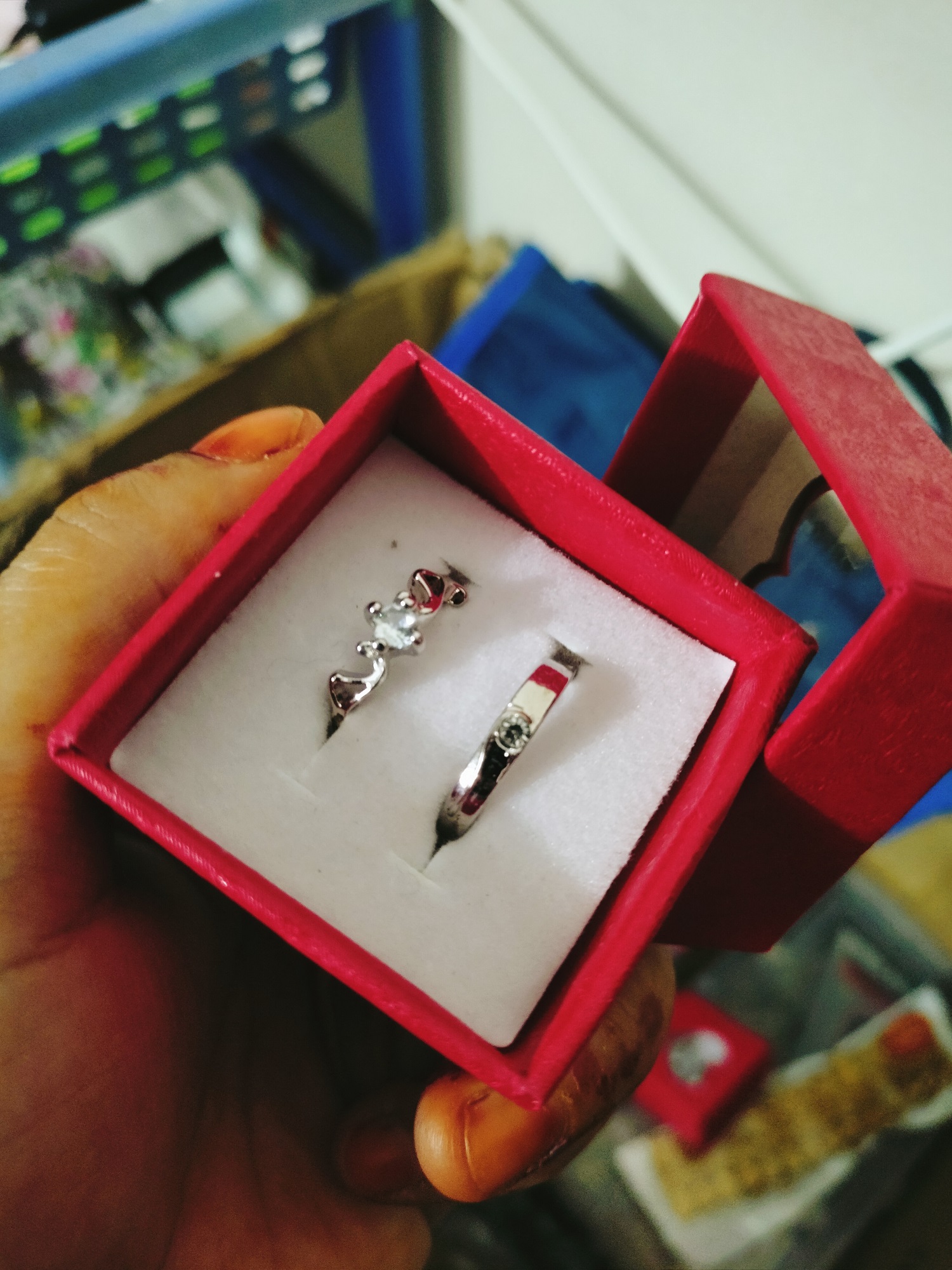 Picture of Couple finger ring sets 2pcs. silver Color. Adjustable