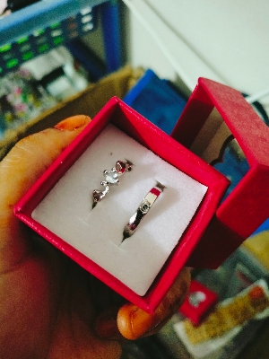Picture of Couple finger ring sets 2pcs. silver Color. Adjustable