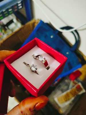 Picture of Couple finger ring sets 2pcs. silver Color. Adjustable