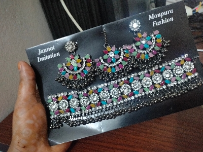 Picture of Multicolor Golar Choker Necklace Set For Women - Necklace For Girls - Necklace For Girls