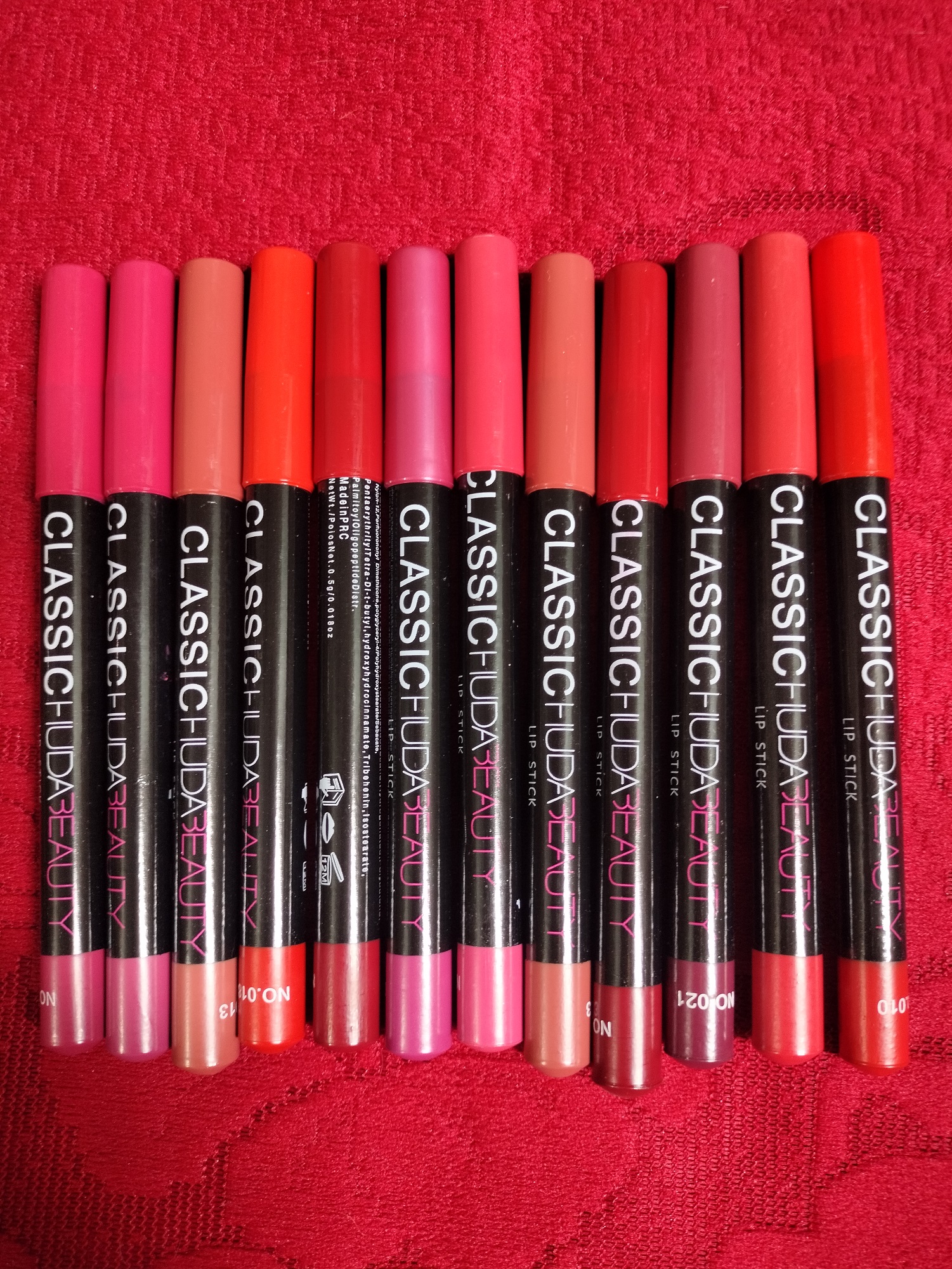 Picture of CLASSIC HUDA BEAUTY Wooden Pencil Lipstick Set -12/6 Pieces