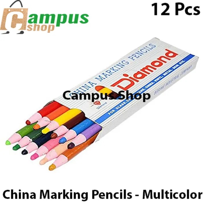 Picture of Diamond 12 Color China Marking & Border Pencils - Multicolor