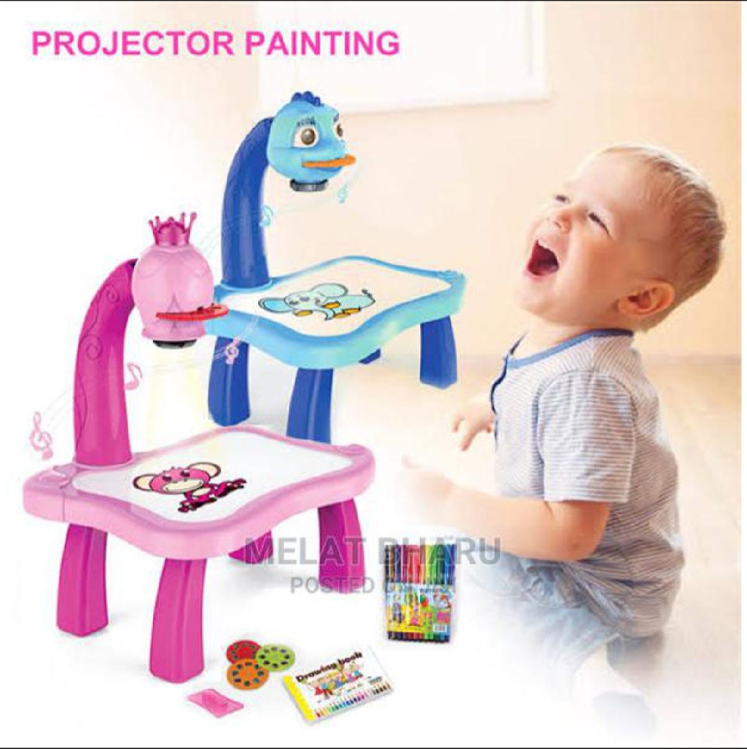 Picture of Child Learning Desk with Smart Projector Kids Painting Table Toy with Light Children Educational Tool Drawing Table