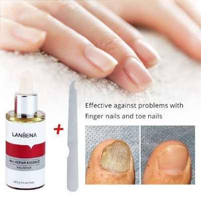 Picture of Lanbena Nail Repair Essence is used to treat and repair damaged or infected nails