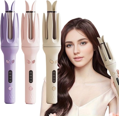 Picture of Anti-tangle Hair Curler 32mm Ceramic Hair Curling Iron with Adjustable Temperatures Anti-scald Wavy Curly Hair Roller Stick for Women uk Plug Automatic Hair Curling Iron