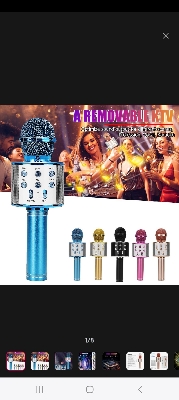 Picture of Conventional 6-10h)3 in1 Karaoke Wireless bluetooth Microphone Handheld Stereo Mic KTV speaker USB Charging