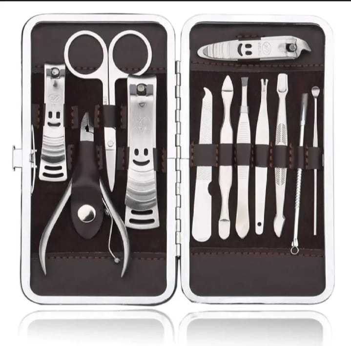 Picture of 12pcs Nail Manicure Tools Set with Leather Case Stainless Nail Manicure Tools New stile