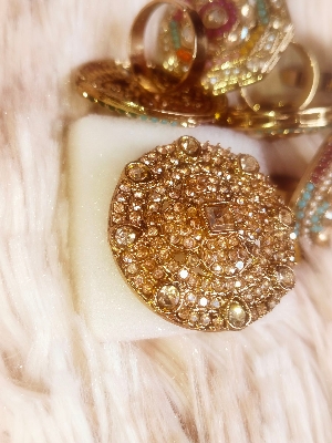 Picture of Indian Gold Plated Pearl Ston Finger Ring  MULTICOLOR For Women - Ring For Girls