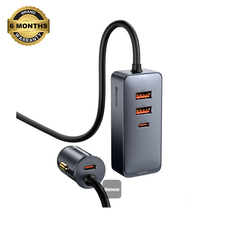 Picture of Baseus Share Together car charger 2x USB / 2x USB Type C 120W PPS Quick Charge Power Delivery-gray