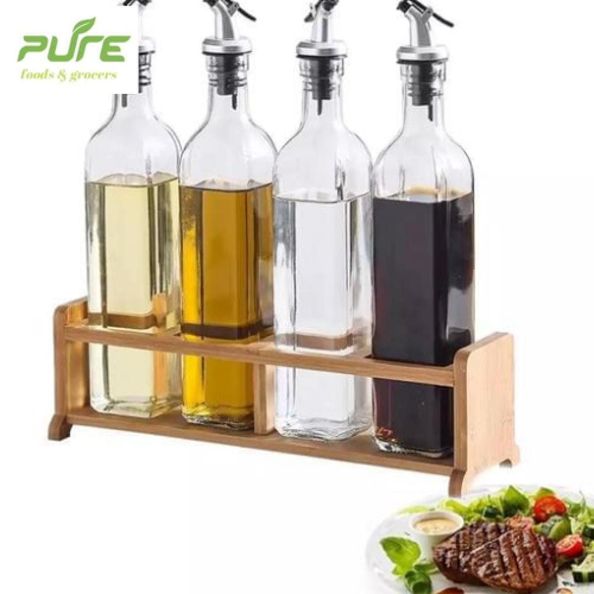Picture of 1 Pcs Oil Savings Glass Jar Kitchen Oil Glass Jar 250 ml, Kitchen Oil Glass Jar impressive design, Kitchen Cooking glass Cruet 250 ml