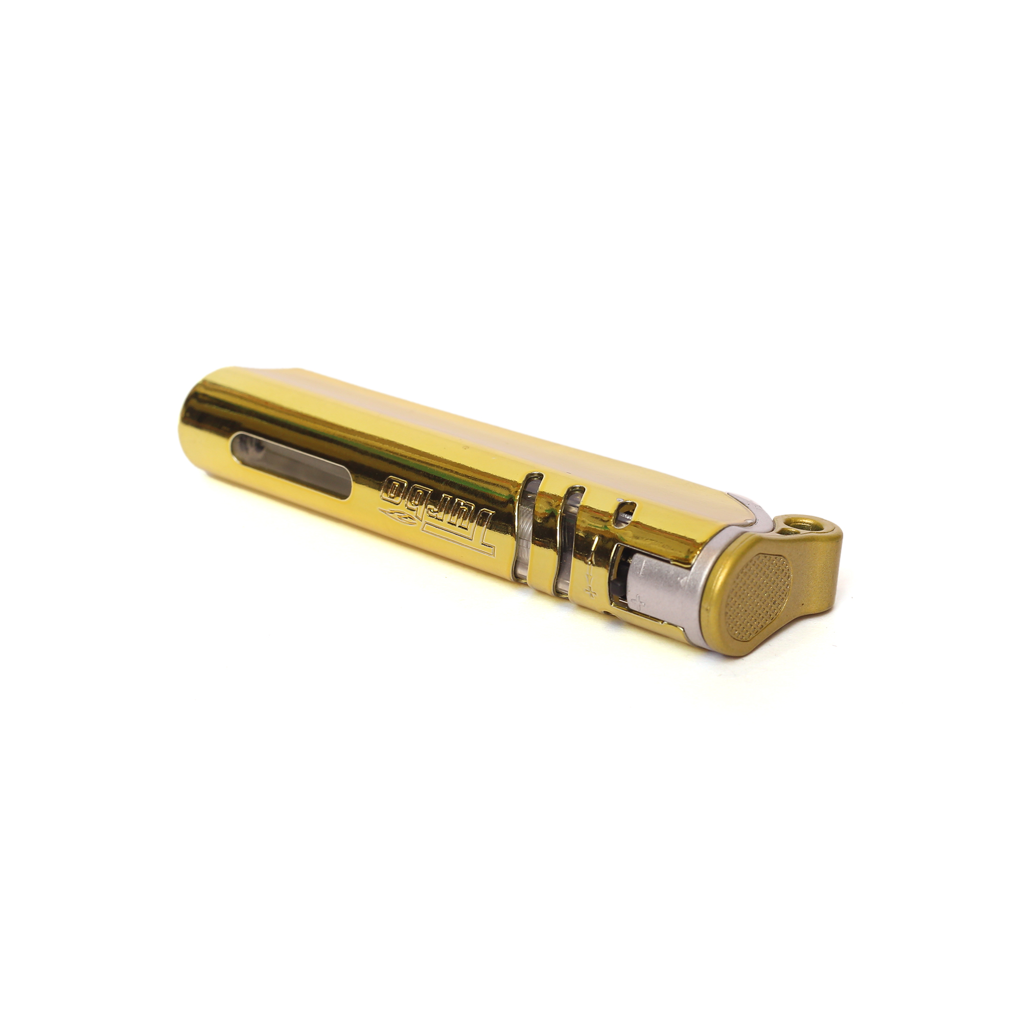 Picture of Yellow Metal Turbo jet Windows Gas Lighter Windproof Gas Refillable Butane Gas Lighter Inflatable Lighter Gadgets For Men Gas Refillable