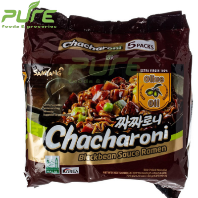 Picture of Korean Halal Black Bean Paste Instant Noodle Ramen / Chacharoni 140g × 5Ps -700 gm