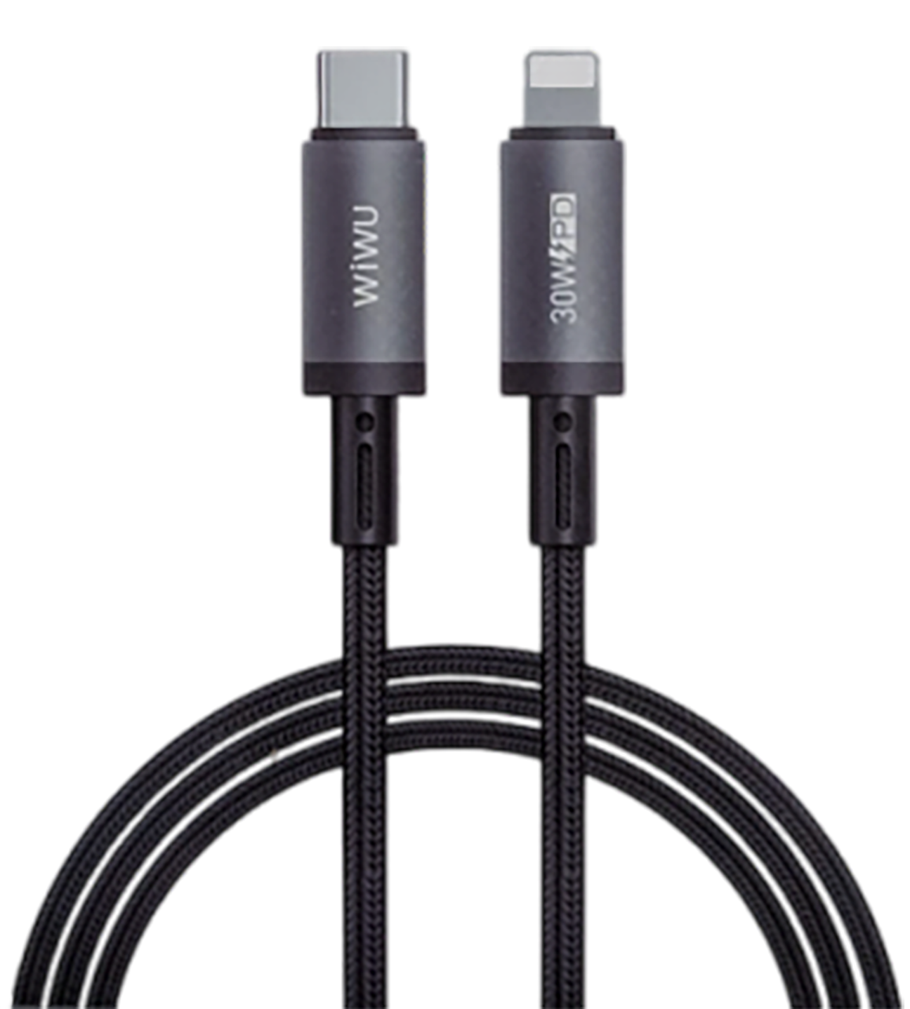 Picture of WiWU 1M Aluminum alloy Nylon braided TITAN LINK Series Charging Cable with 30W USB-C to Lightining #Wi-C056