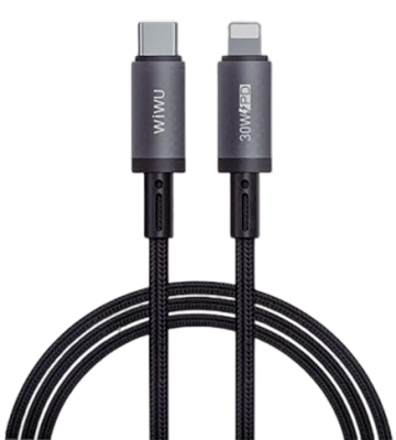 Picture of WiWU 1M Aluminum alloy Nylon braided TITAN LINK Series Charging Cable with 30W USB-C to Lightining #Wi-C056