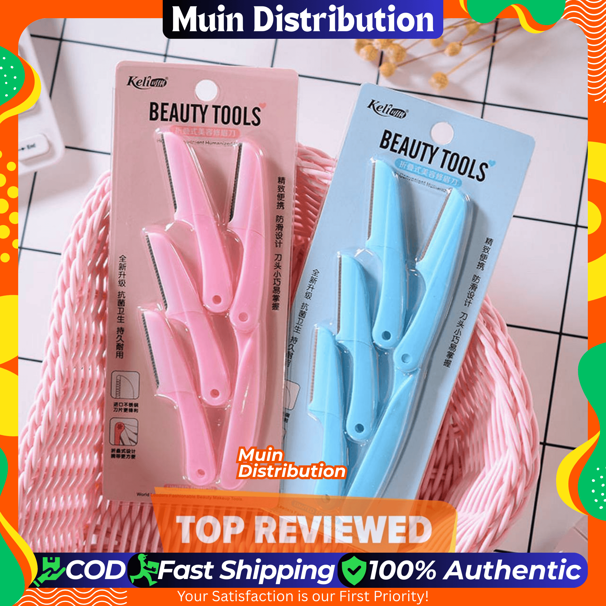 Picture of 4pcs keli Foldable Eyebrow Facial Hair Removal, Shaper, and Trimmer in New Design - Facial Razor.