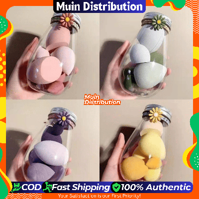Picture of Beauty Blender Makeup Puff Set of 6 piece With Cute Jar/Bottle  -  Soft Makeup Sponge  / Powder puff