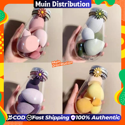 Picture of Beauty Blender Makeup Puff Set of 6 piece With Cute Jar/Bottle  -  Soft Makeup Sponge  / Powder puff