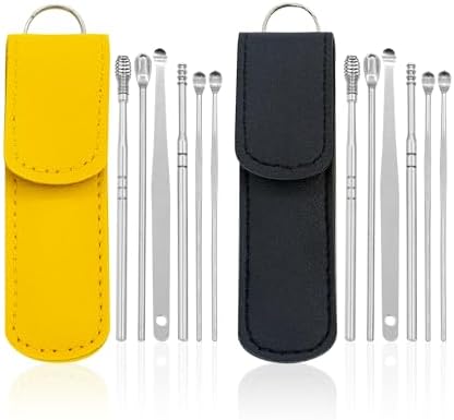 Picture of 6pcs/1set Stainless Steel Ear Wax Cleaner Set With Leather Case - Ear Pick