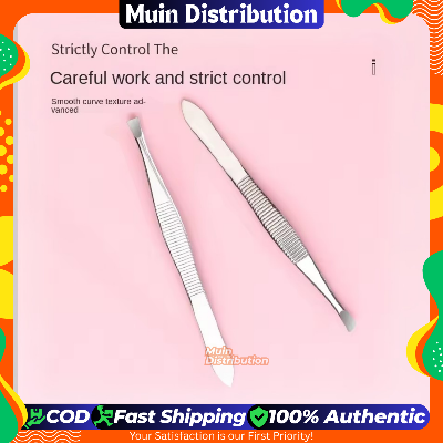 Picture of Stainless Steel (Flat) Tweezer (Silver Color) For Hair Removal - 1pcs