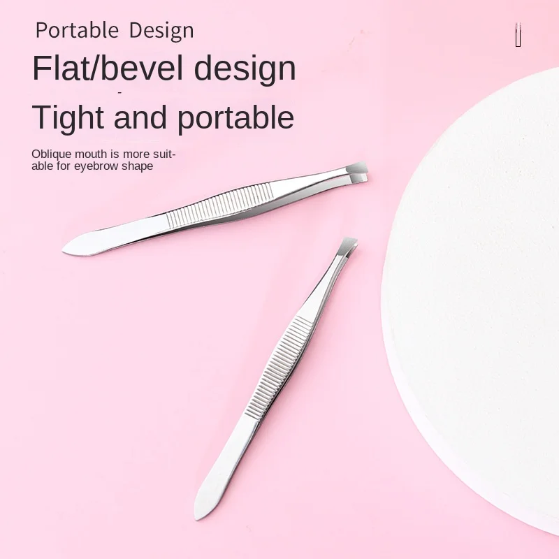 Picture of Stainless Steel (Flat) Tweezer (Silver Color) For Hair Removal - 1pcs