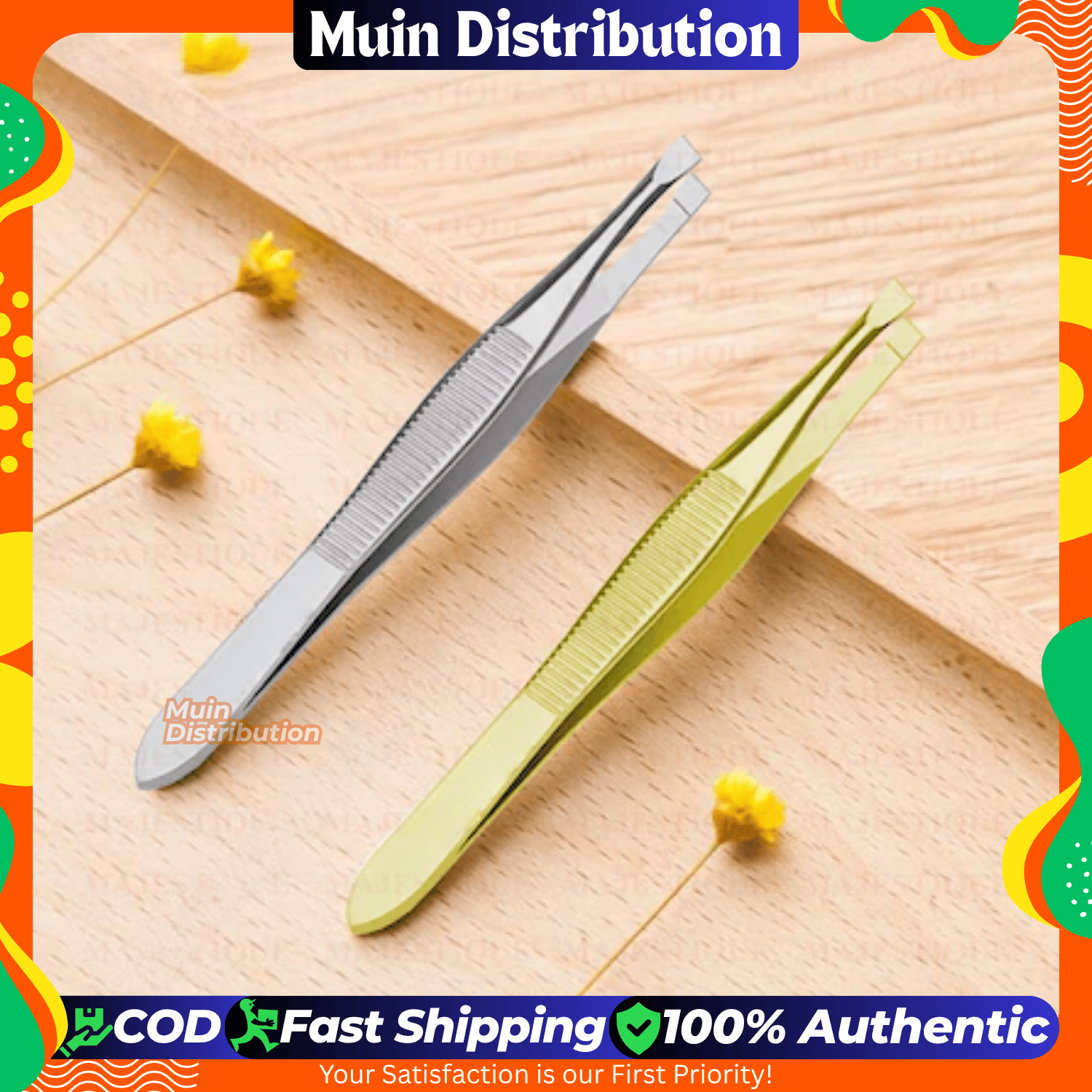 Picture of Forever Style Stainless Steel Golden & Silver Tweezer - 1pcs