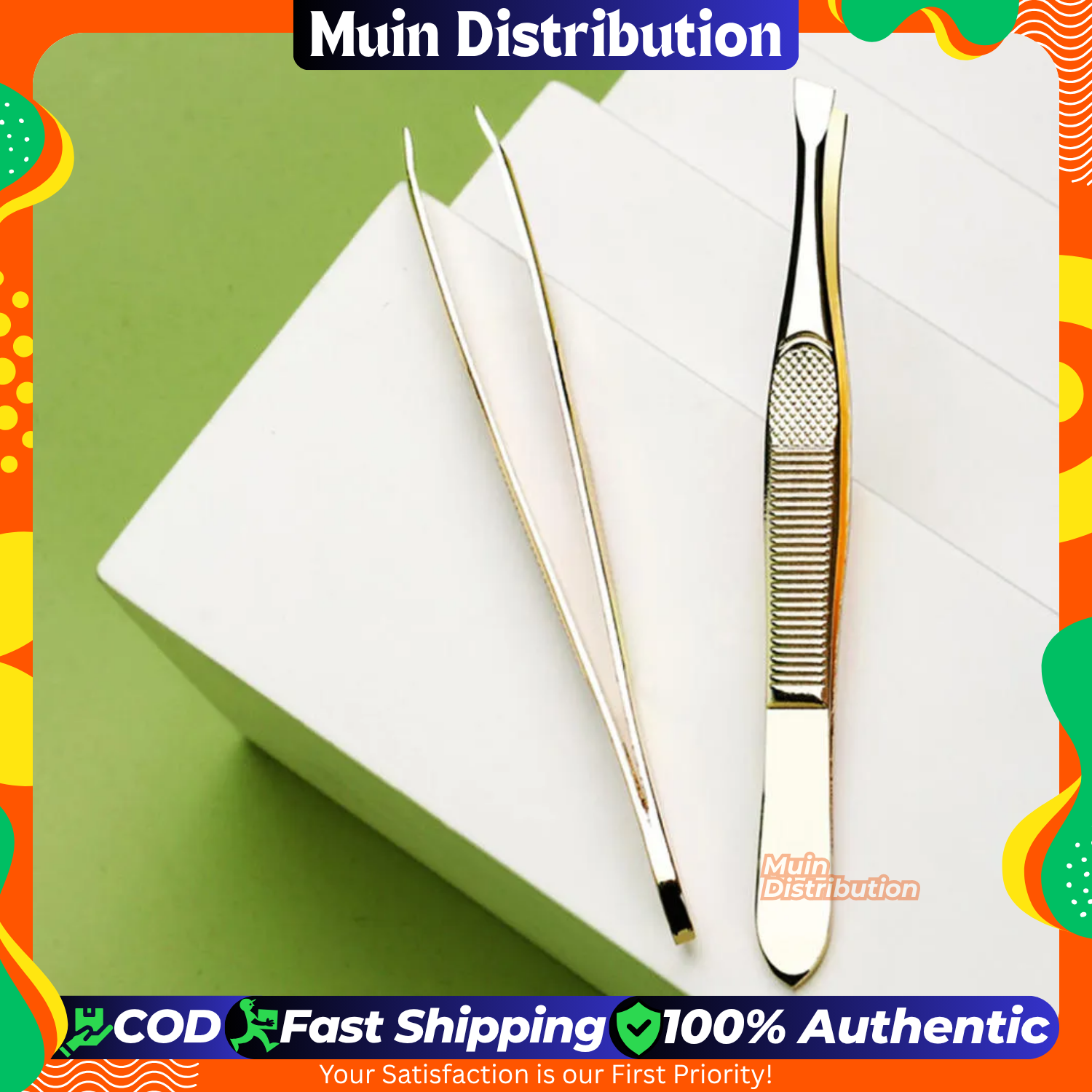 Picture of Forever Style Stainless Steel Golden & Silver Tweezer - 1pcs