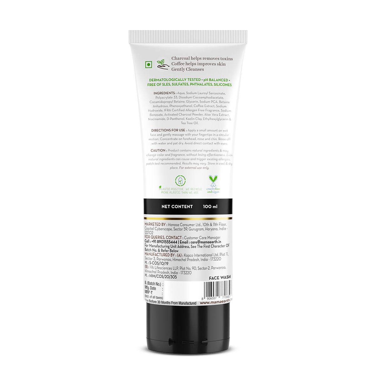 Picture of Mamaearth Charcoal Face Wash with Activated Charcoal and Coffee for Oil Control – 100 ml