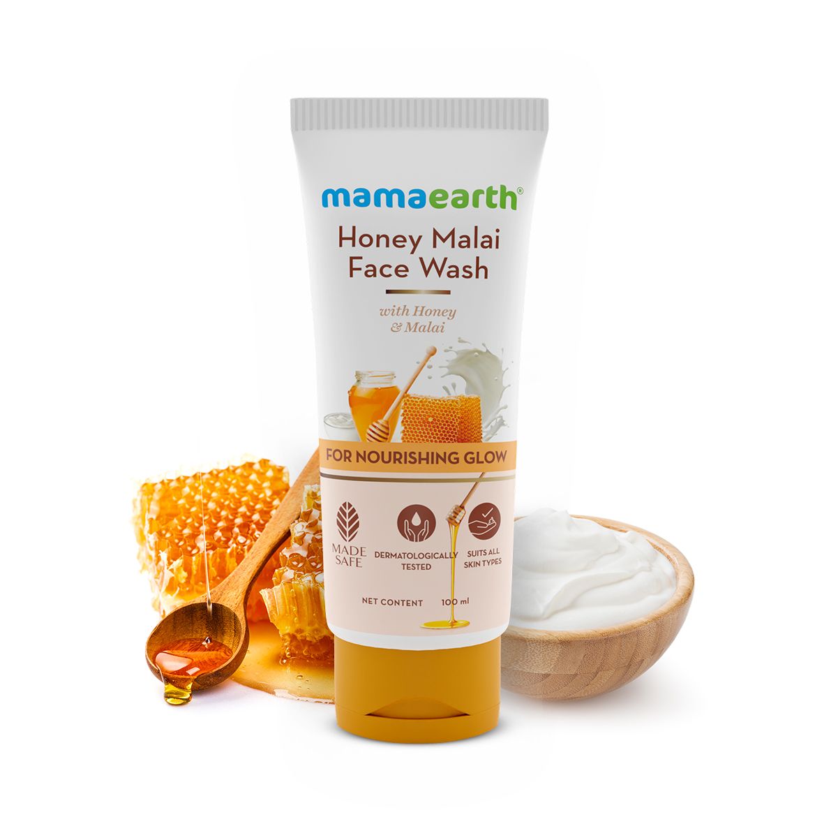 Picture of Mamaearth Honey Malai Face Wash with Honey & Malai For Nourishing Glow - 100 ml