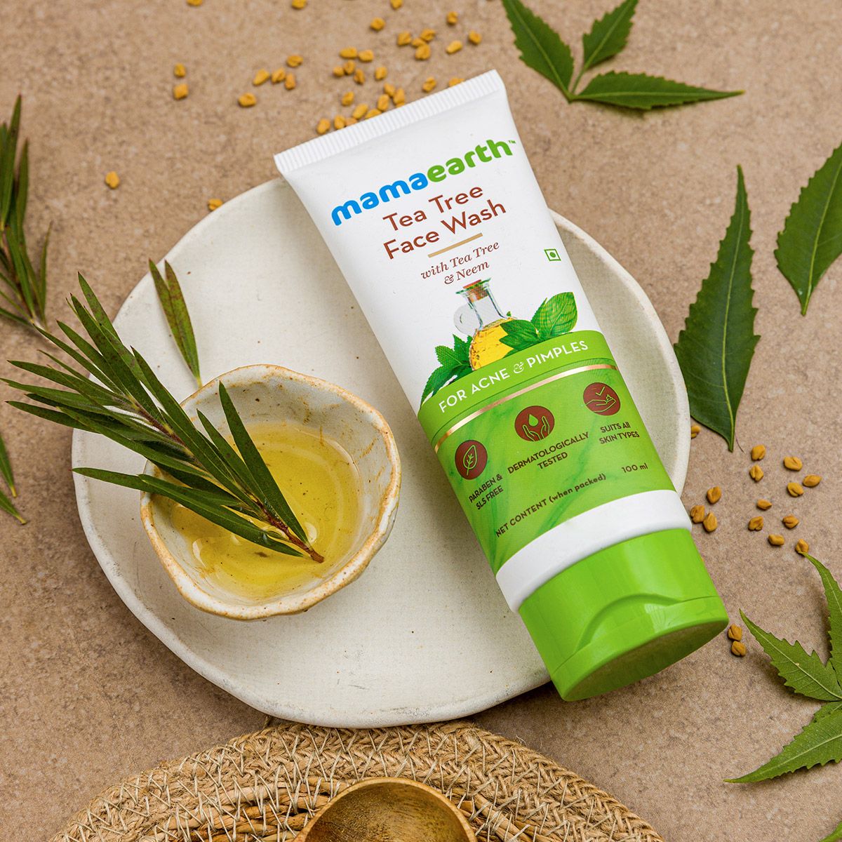 Picture of Mamaearth Tea Tree Face wash with tea tree & neem for acne and pimples - 100 ml