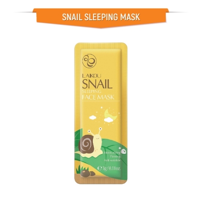 Picture of Laikou 10pcs Mix Sleeping Facial Mask, Japanese Sakura/Seaweed/Centella/Snail/Collagen Sleeping Mask, Keep Skin Moist And Smooth, Hydrating And Moisturizing, Soothing Damaged Skin And Increase Skin Elasticity Travel Essential