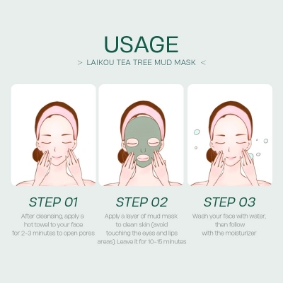 Picture of LAIKOU 5pcs Tea Tree Mud Mask / Face Pack
