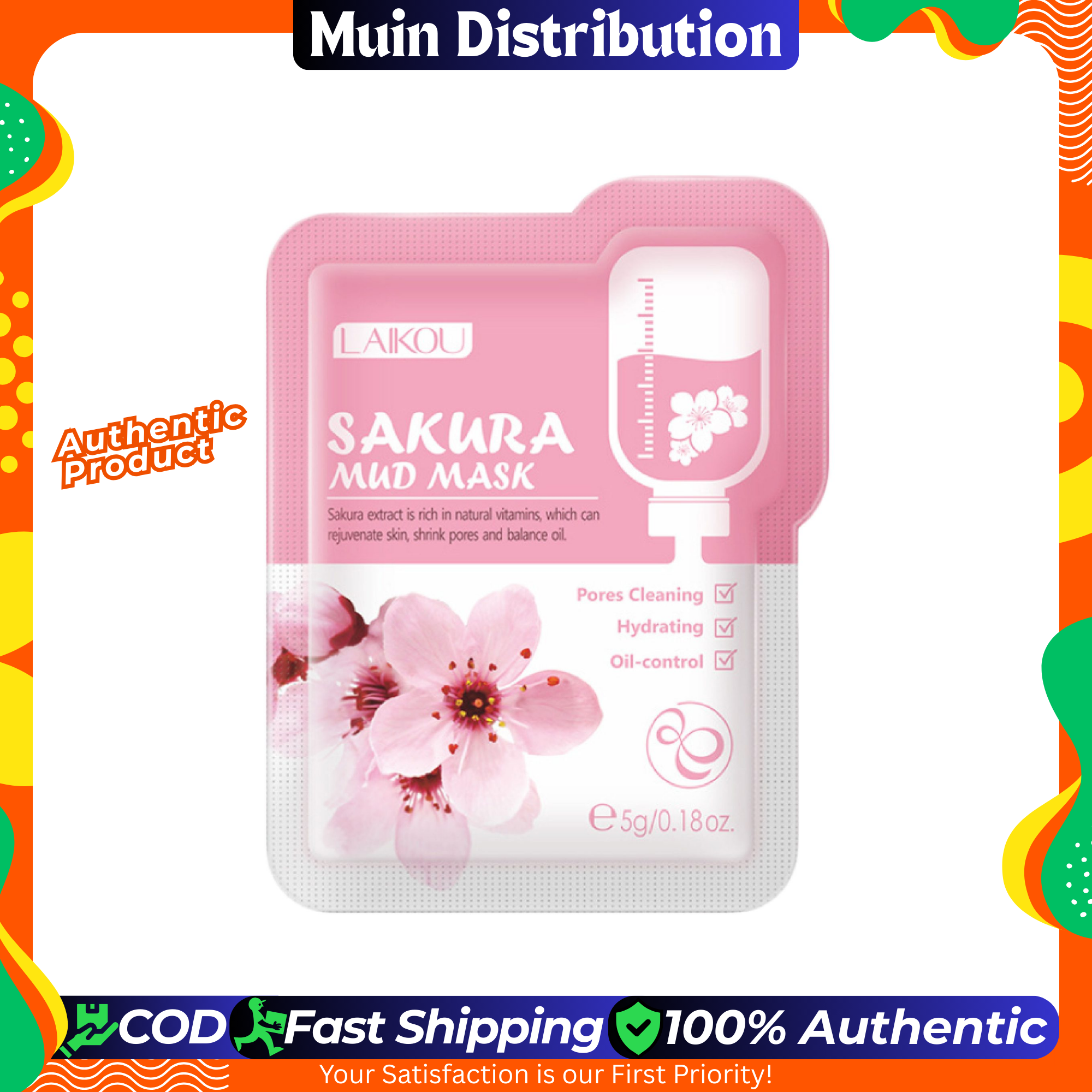 Picture of LAIKOU Sakura Mud Mask / Face Pack - 5g