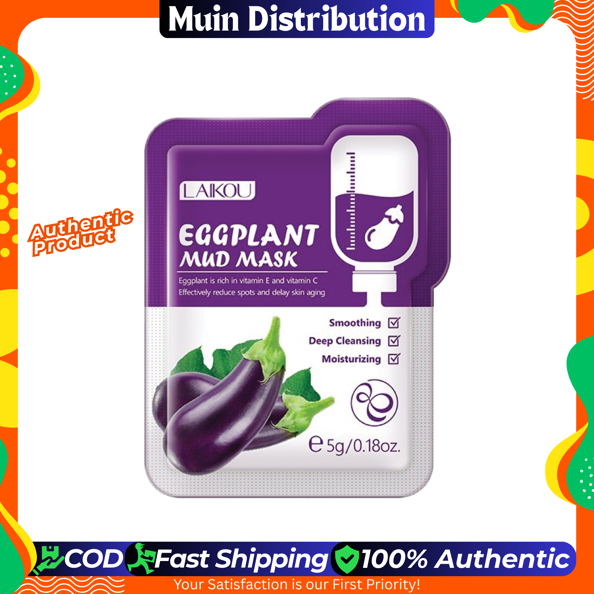 Picture of LAIKOU Eggplant Mud Mask / Face Pack - 5g