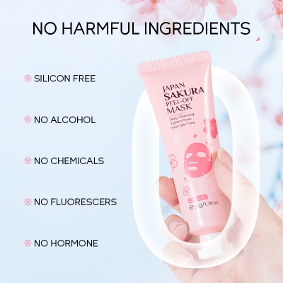 Picture of Laikou Japan Sakura Peel off Mask 50gm - Deep Cleansing Tighten Pores Even Brighten Skin Tone Blackhead Remover