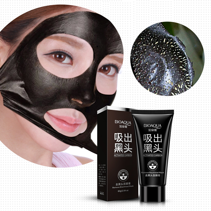 Picture of BIOAQUA Black Mask Activated Carbon Charcoal Peel-Off Mask – Deep Pore Cleansing, Blackhead Remover, Oil Control 60g