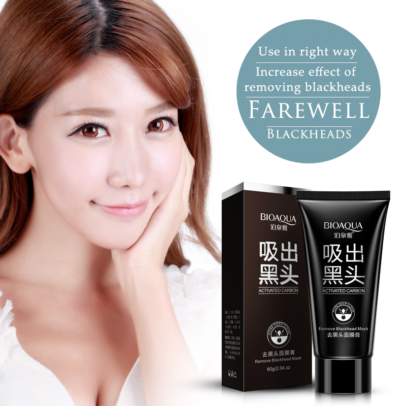 Picture of BIOAQUA Black Mask Activated Carbon Charcoal Peel-Off Mask – Deep Pore Cleansing, Blackhead Remover, Oil Control 60g
