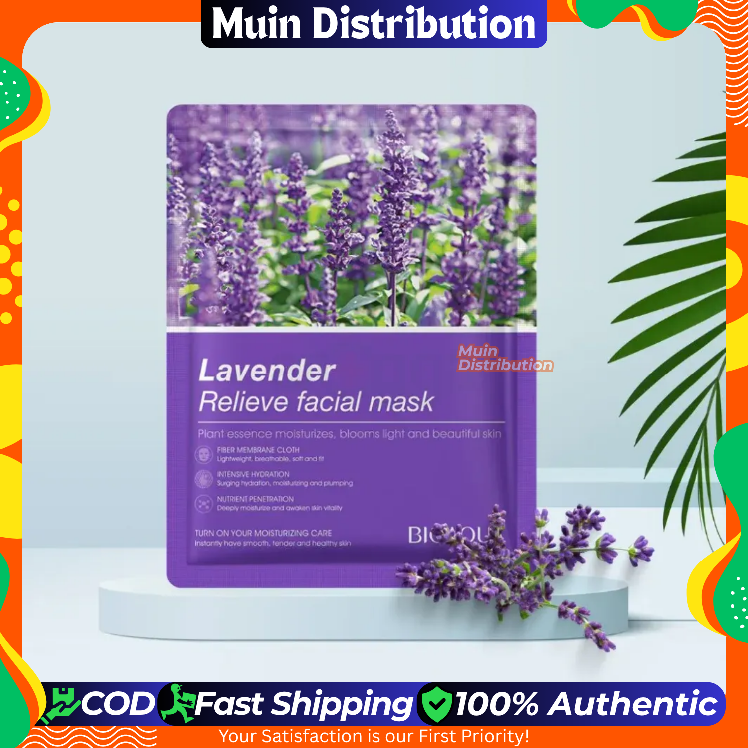 Picture of 1pcs Lavender - Bioaqua Fruit Essence Moisturizes Bloom Light Mask