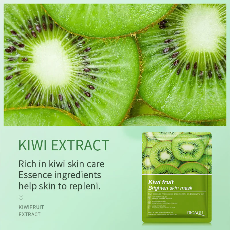 Picture of BIOAQUA Kiwi Fruit Brighten Skin Moisturizing Face Mask - Sheet Mask - 1pcs